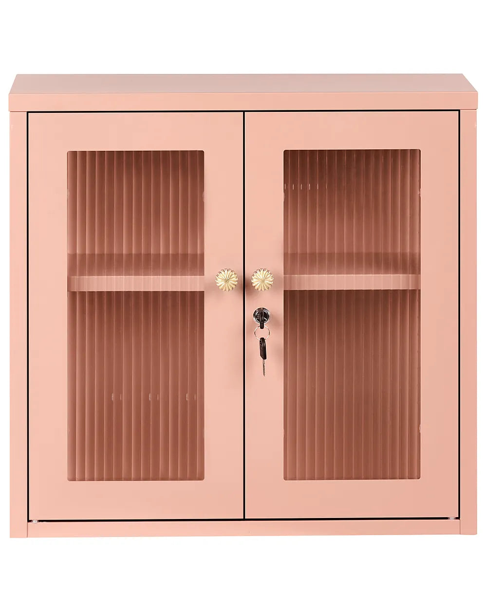 Wall Cabinet 60 cm Metal Peach Pink Danaysha