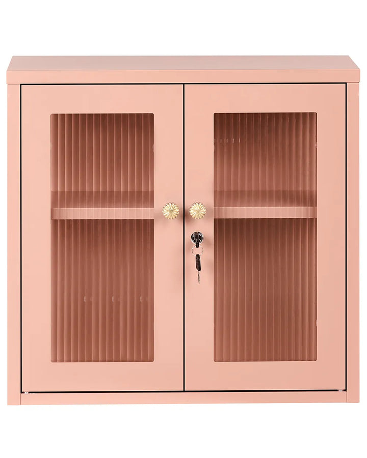 Wall Cabinet 60 cm Metal Peach Pink Danaysha