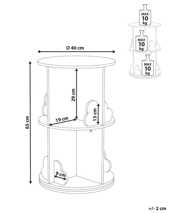 Rotating Bookshelf 65 cm White Kappel