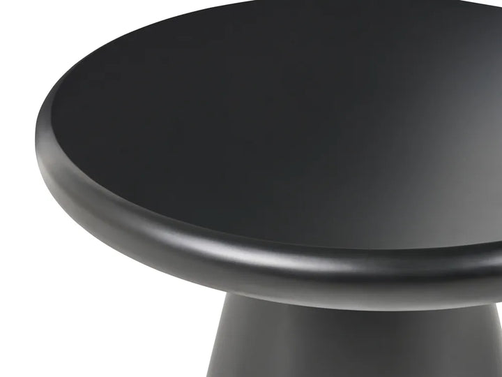 Round Black Coffee Table Mamawi with Statement Base