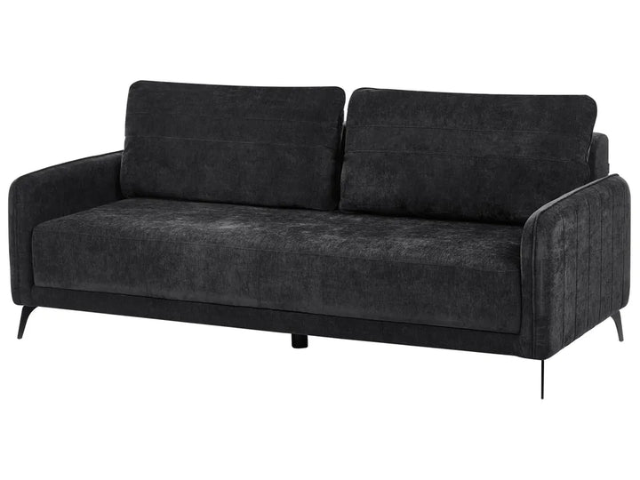 Sofa Bed 3 Seater Chenille Black Kaylle