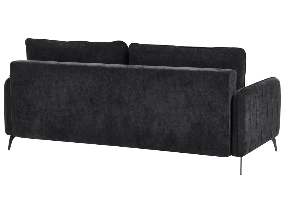 Sofa Bed 3 Seater Chenille Black Kaylle