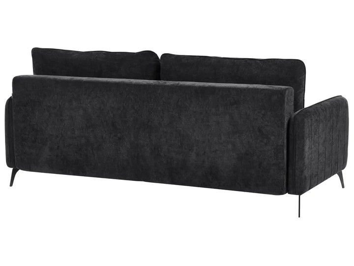 Sofa Bed 3 Seater Chenille Black Kaylle