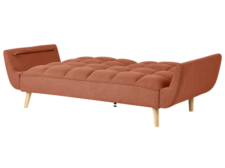 Sofa Bed 3 Seater Fabric Orange Norelia
