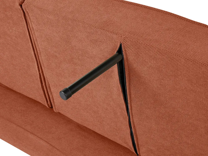 Sofa Bed 3 Seater Fabric Orange Norelia