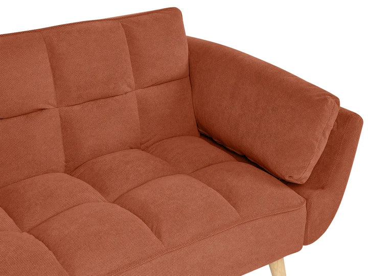 Sofa Bed 3 Seater Fabric Orange Norelia