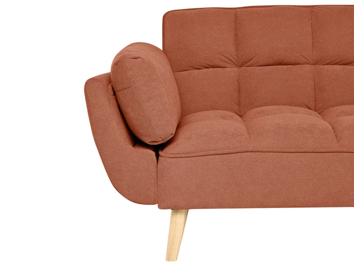 Sofa Bed 3 Seater Fabric Orange Norelia