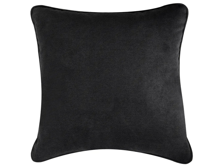 Sofa 2 Seater Fabric Black with Ottoman Crandell