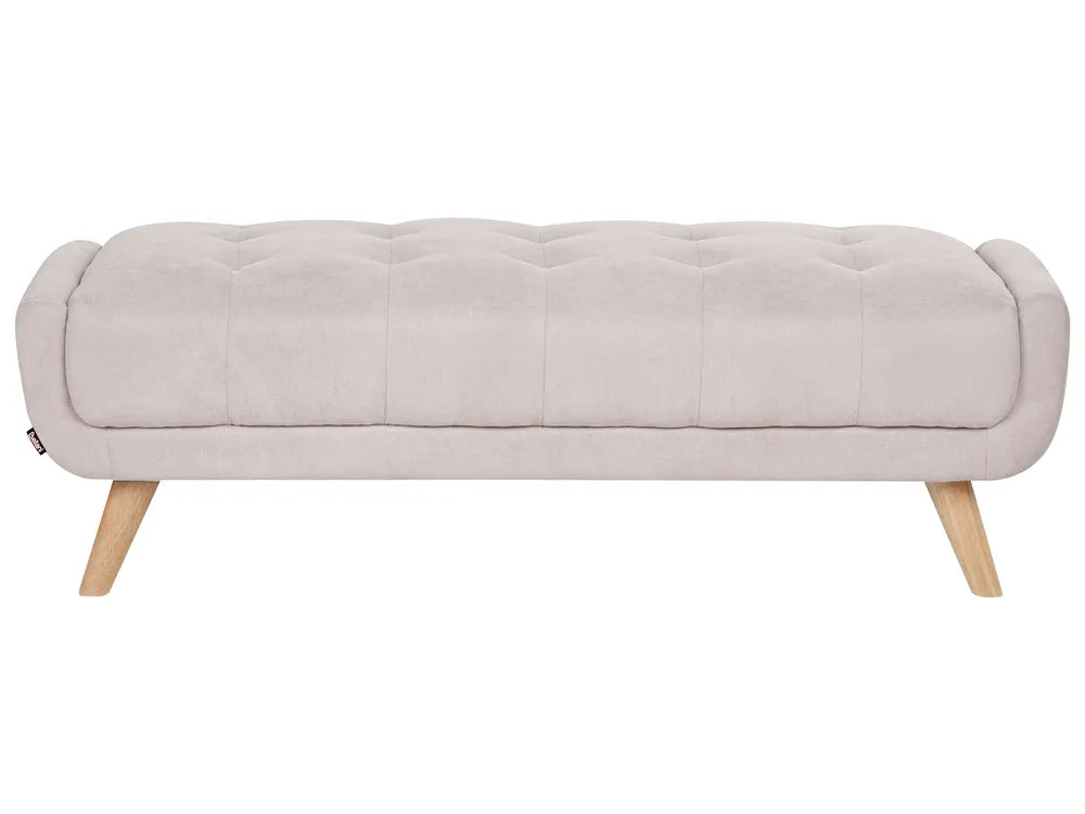 Sofa 2 Seater Fabric Taupe with Ottoman Crandell
