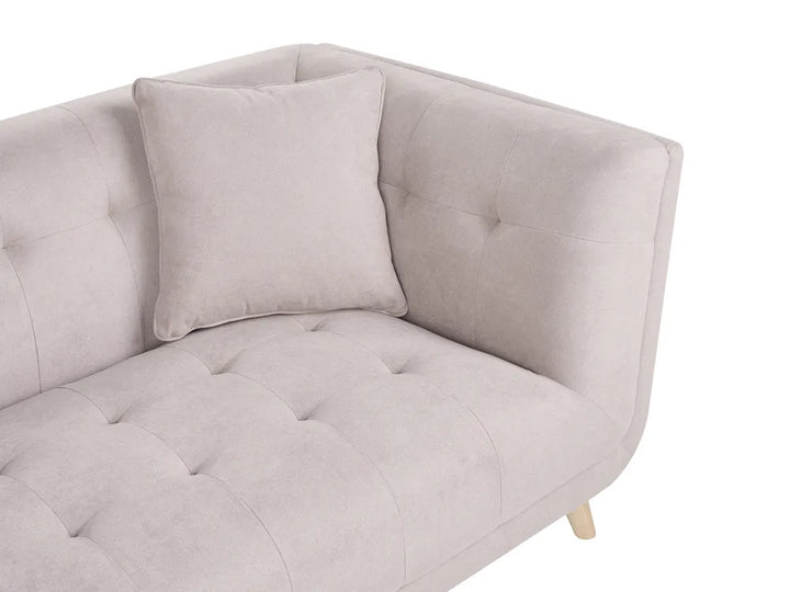 Sofa 2 Seater Fabric Taupe with Ottoman Crandell