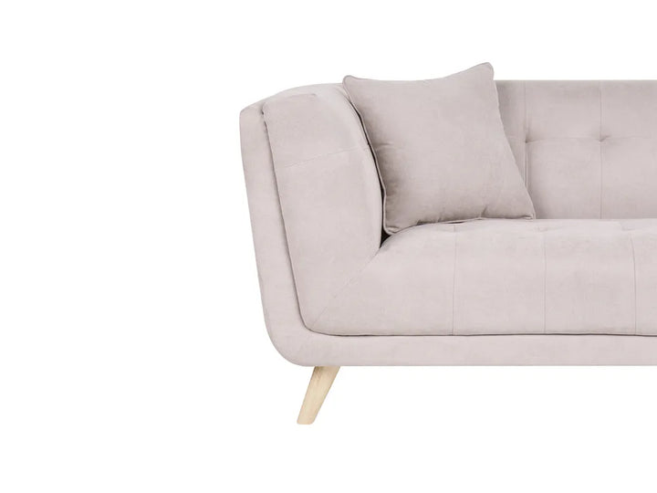Sofa 2 Seater Fabric Taupe with Ottoman Crandell