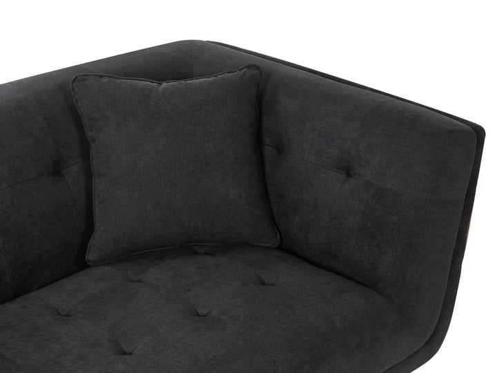 Sofa 2 Seater Fabric Black Crandell