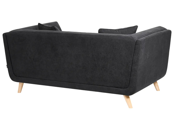 Sofa 2 Seater Fabric Black Crandell