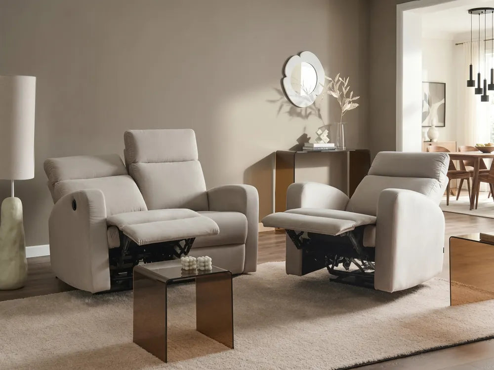Electric Recliner Chair with Footrest Velvet Beige Beetner