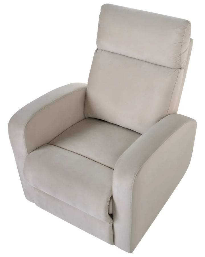 Electric Recliner Chair with Footrest Velvet Beige Beetner