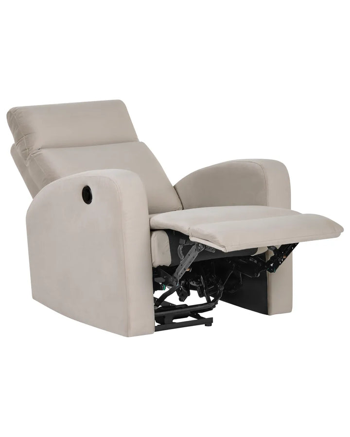 Electric Recliner Chair with Footrest Velvet Beige Beetner