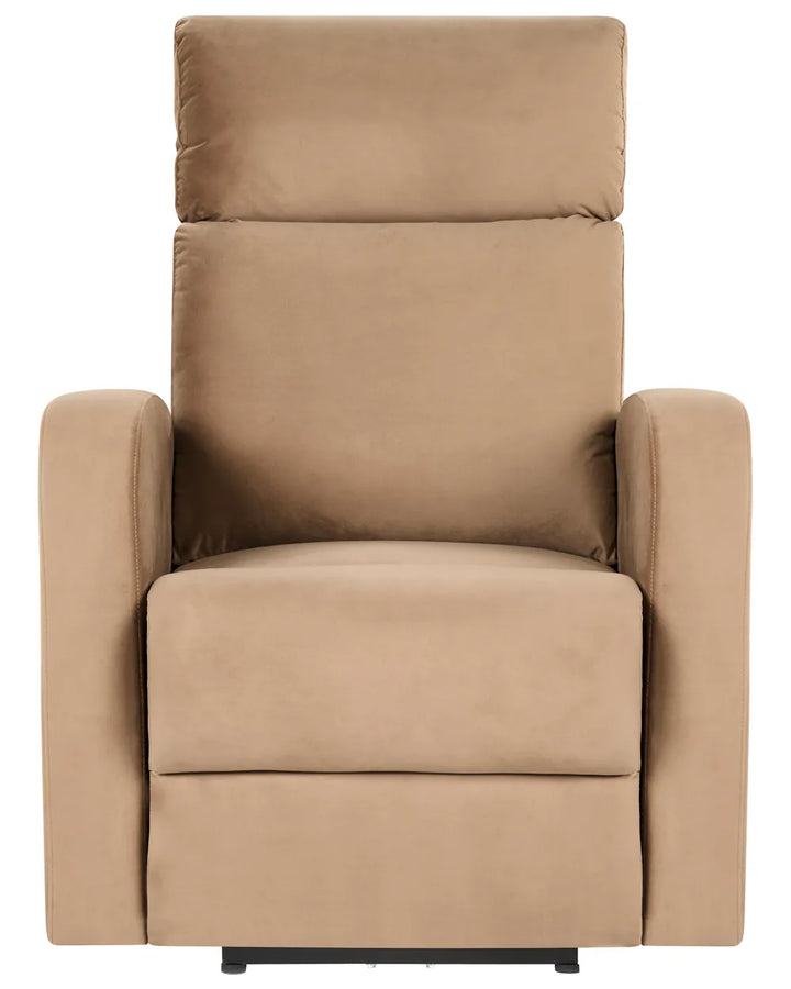 Electric Recliner Chair Velvet Light Brown Beetner