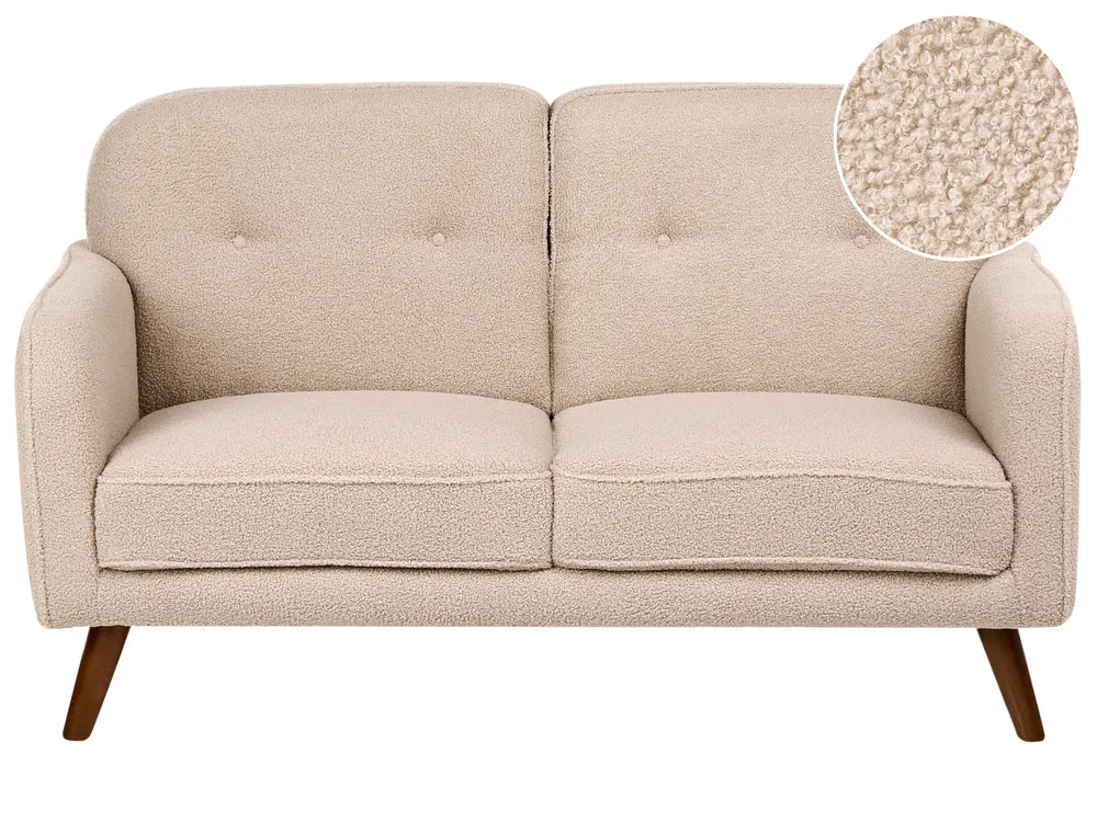 Sofa 2 Seater Boucle Beige Lechia