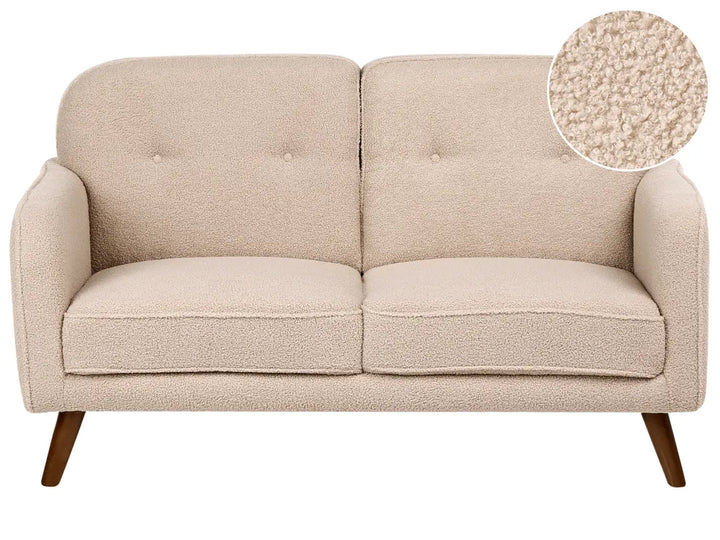 Sofa 2 Seater Boucle Beige Lechia