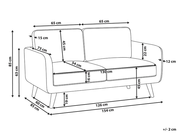 Sofa 2 Seater Boucle Beige Fatih