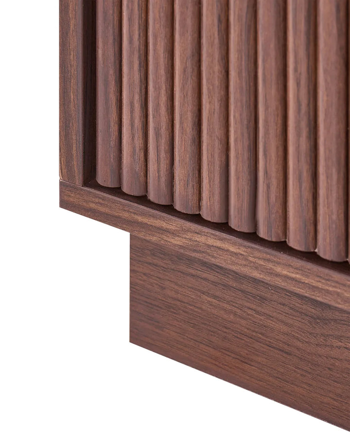 2 Drawer Bedside Table Dark Brown Eilzabeth