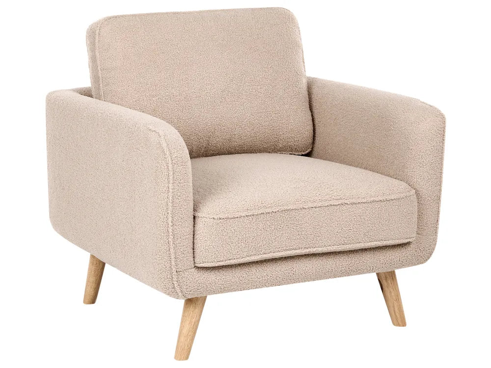Living Room Set 4 Seater Boucle Beige Fatih