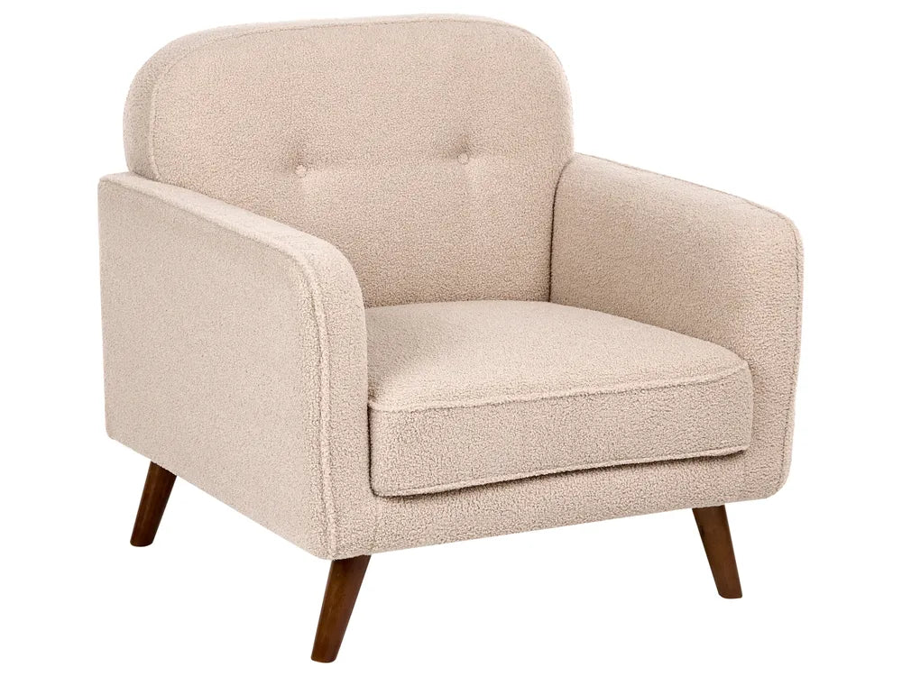 Living Room Set 4 Seater Boucle Beige Lechia