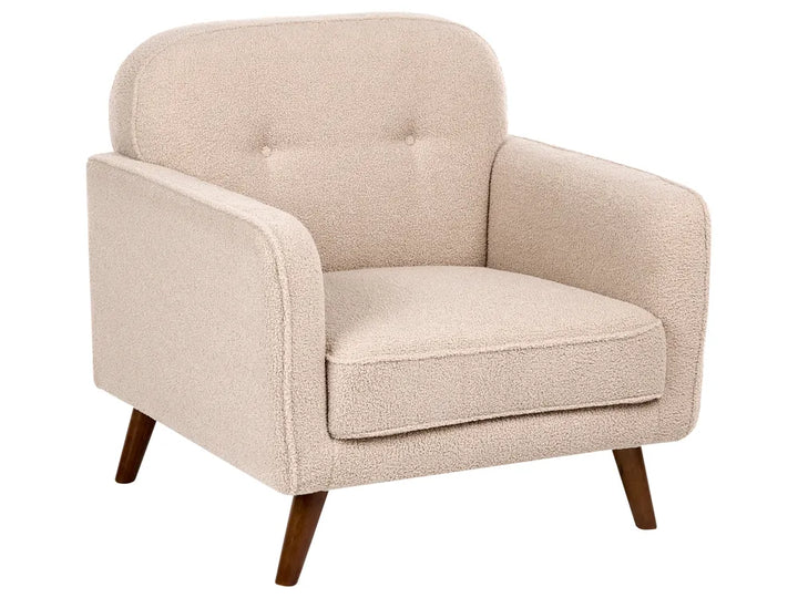 Living Room Set 4 Seater Boucle Beige Lechia