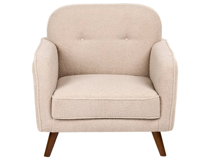 Living Room Set 4 Seater Boucle Beige Lechia
