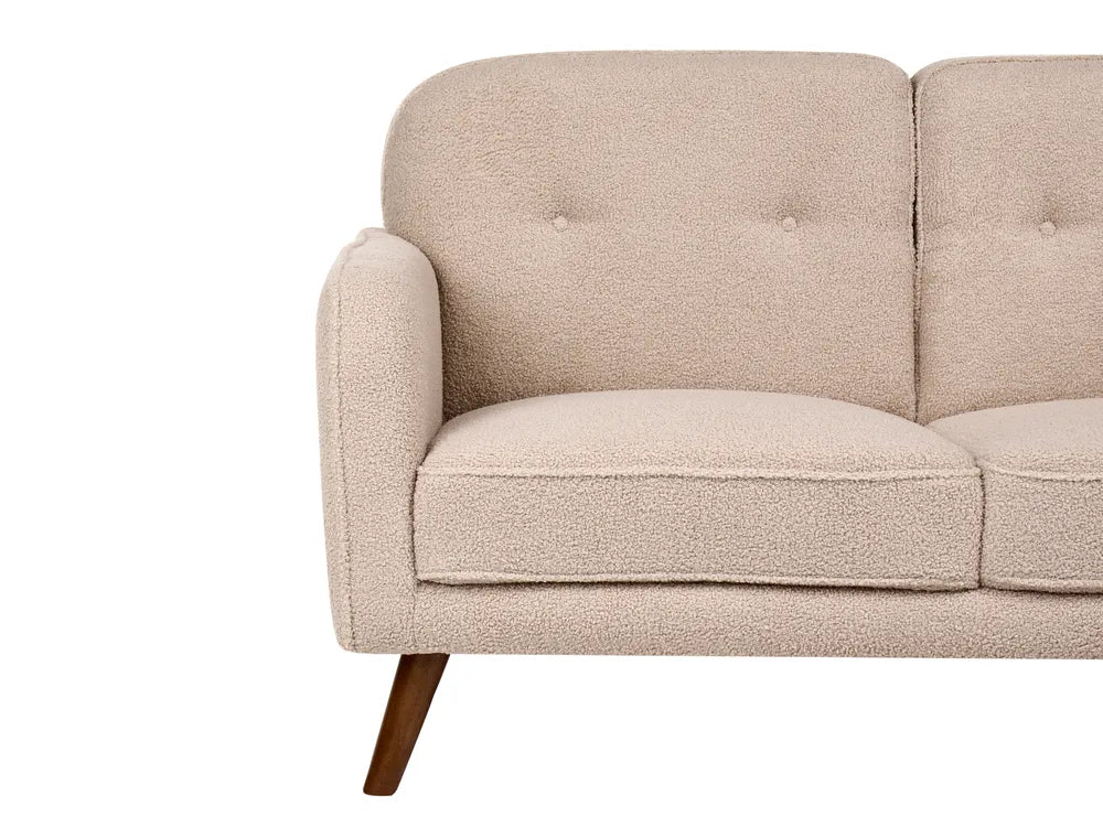 Living Room Set 4 Seater Boucle Beige Lechia