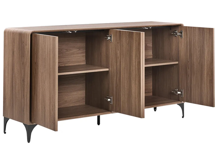 4 Door Sideboard Dark Brown Lechia