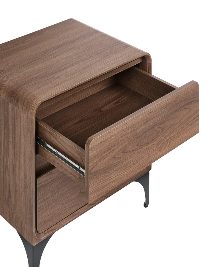 2 Drawer Bedside Table Dark Brown Lechia