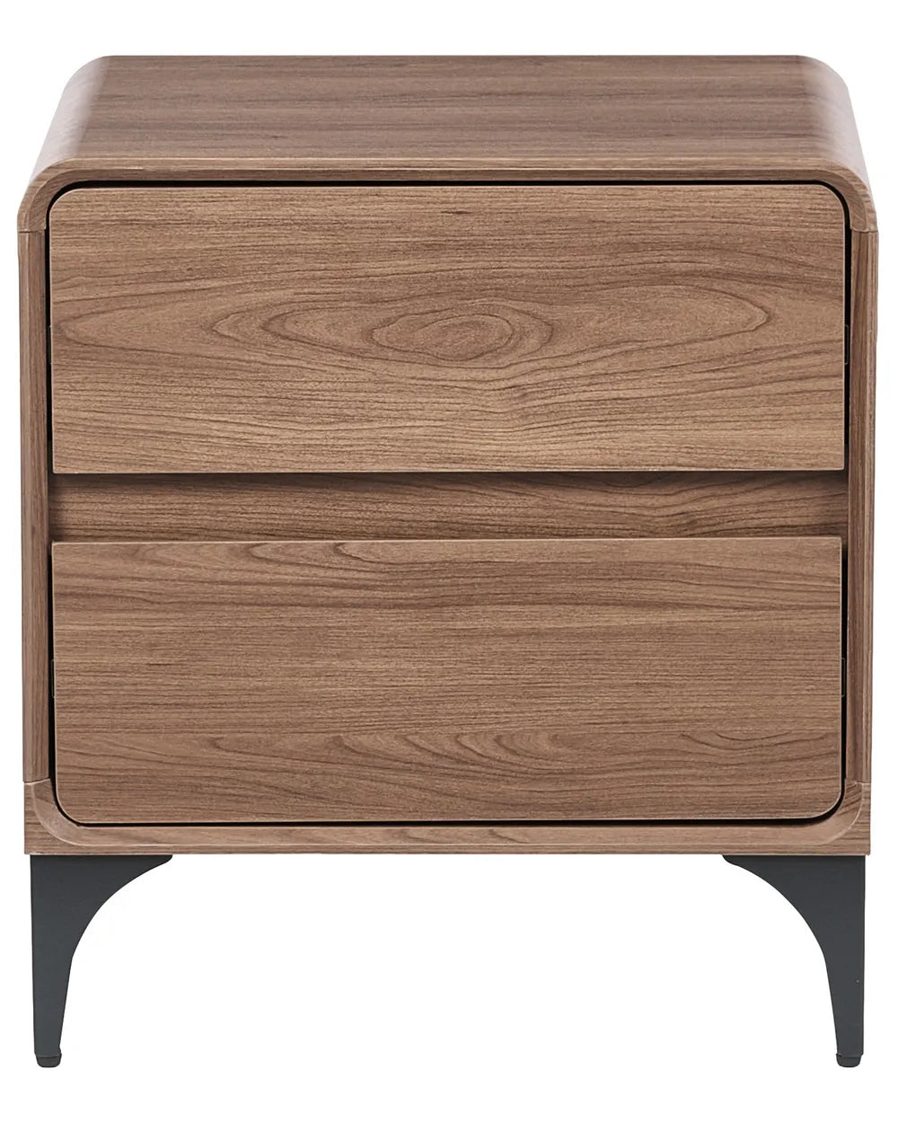 2 Drawer Bedside Table Dark Brown Lechia