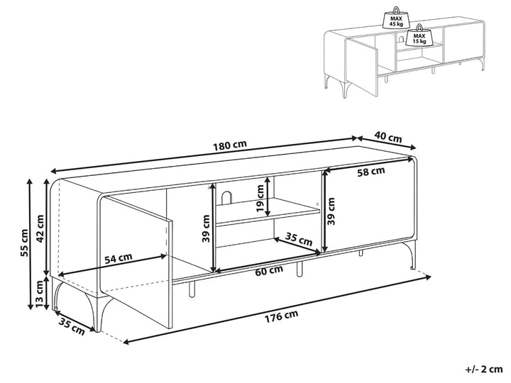 TV Stand Dark Brown Lechia