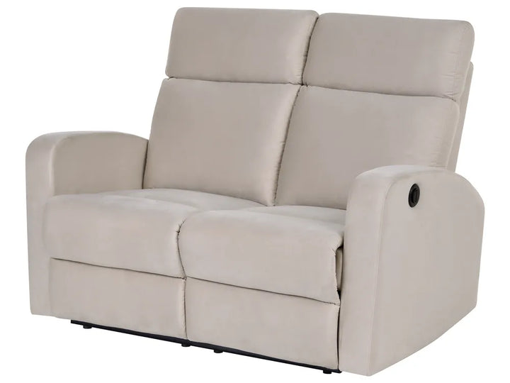 Electric Recliner Sofa 2 Seater Velvet Beige Beetner