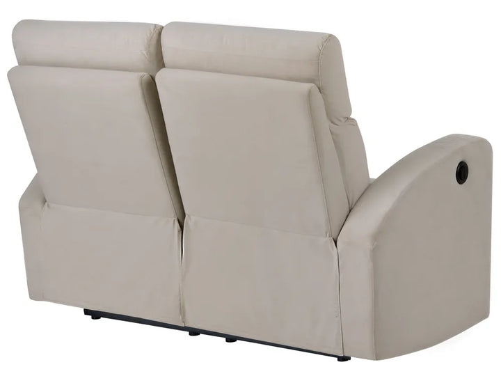 Electric Recliner Sofa 2 Seater Velvet Beige Beetner