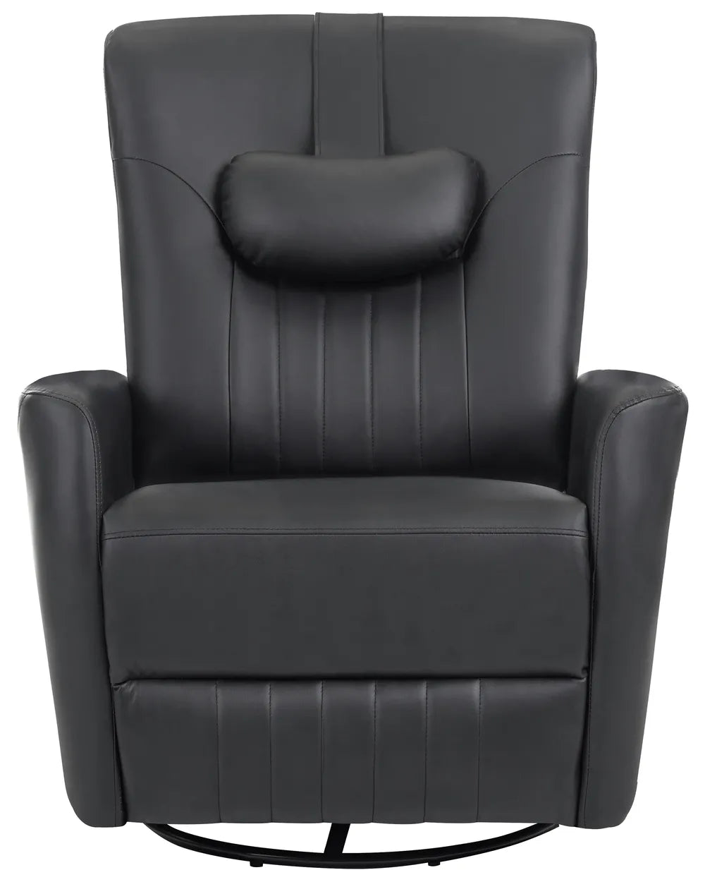 Rocking Recliner Chair Swivel Faux Leather Black Mixell