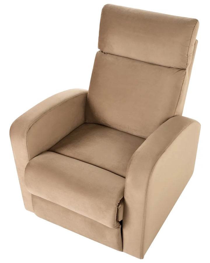 Recliner Chair Velvet Light Brown Beetner