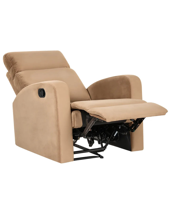 Recliner Chair Velvet Light Brown Beetner