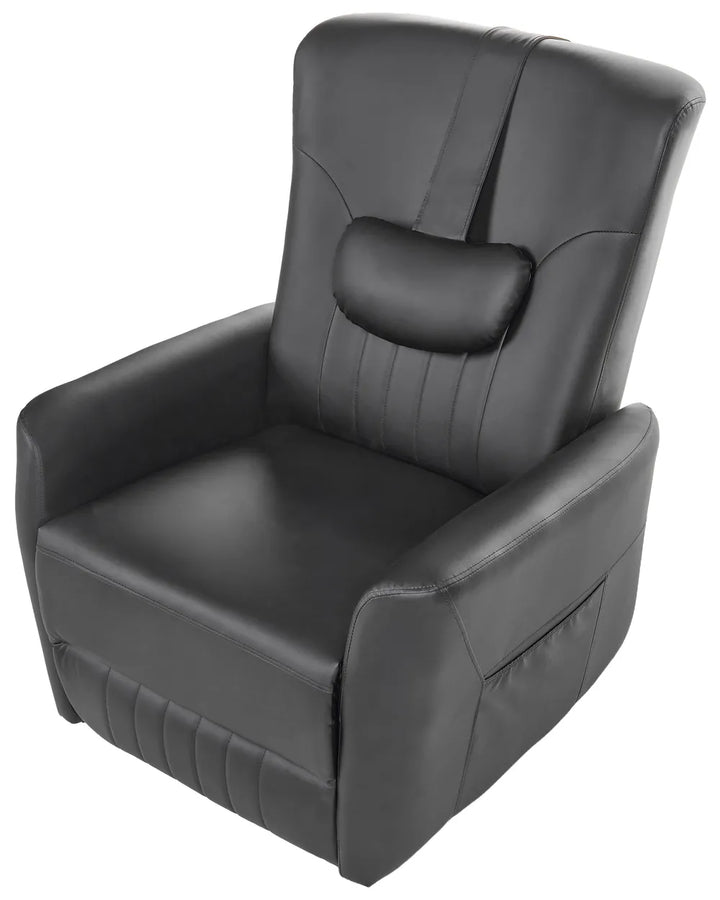 Rocking Recliner Chair Swivel Faux Leather Black Mixell