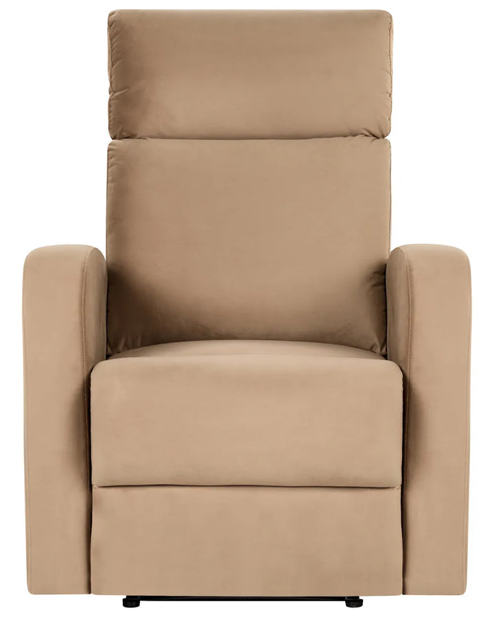 Recliner Chair Velvet Light Brown Beetner