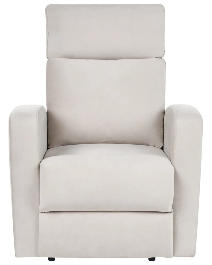Recliner Chair with Footrest Velvet Beige Beetner