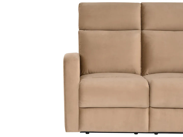 Manual Recliner Sofa 2 Seater Velvet Light Brown Beetner