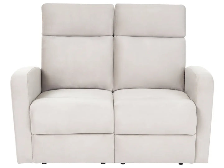 Manual Recliner Sofa 2 Seater Velvet Beige with Footrest Beetner