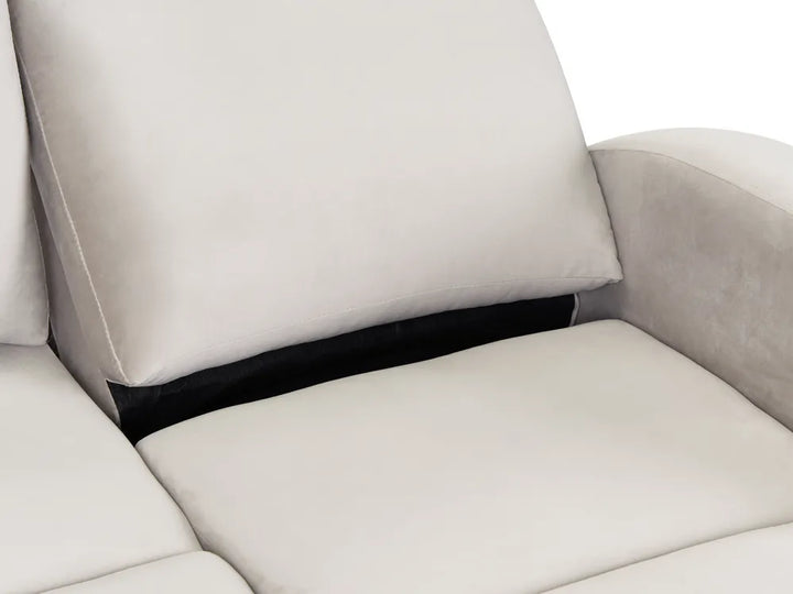 Manual Recliner Sofa 2 Seater Velvet Beige with Footrest Beetner