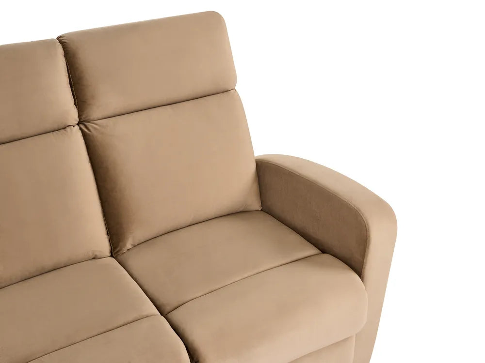 Electric Recliner Sofa 2 Seater Velvet Light Brown Beetner