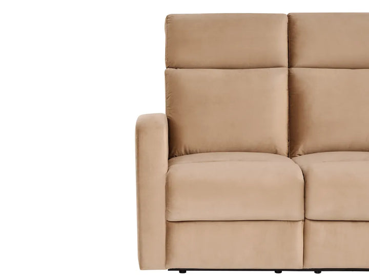 Electric Recliner Sofa 2 Seater Velvet Light Brown Beetner