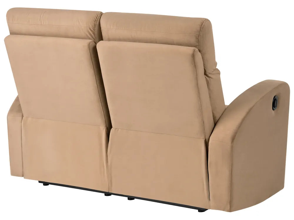 Electric Recliner Sofa 2 Seater Velvet Light Brown Beetner