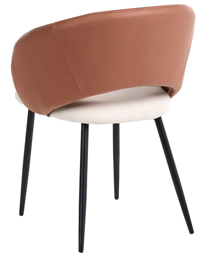 Set of 2 Chairs Fabric Golden Brown Mcghee