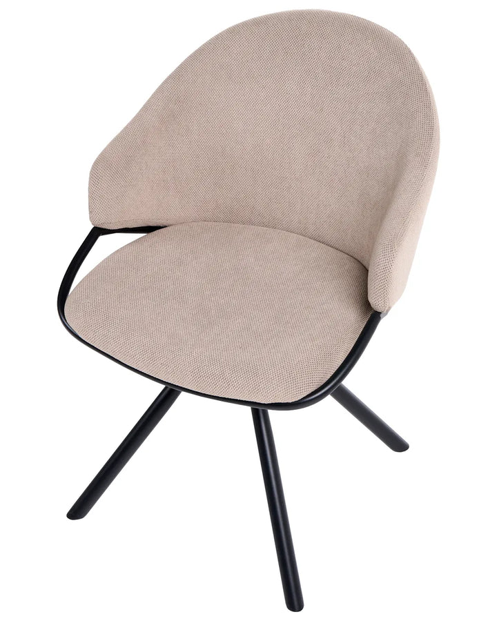 Set of 2 Dining Chairs Fabric Taupe Shonta